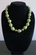 2 PC GREEN NECKLACE