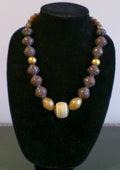 BROWN PAPER BEAD NECKLACE